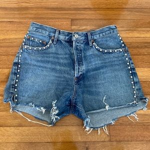 Agolde dee studded Jean shorts
